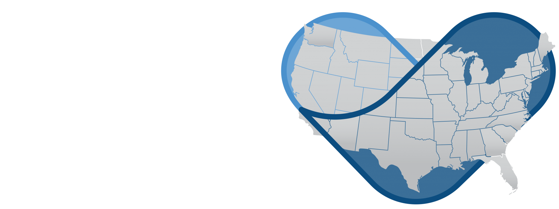 United States map surrounded by a heart